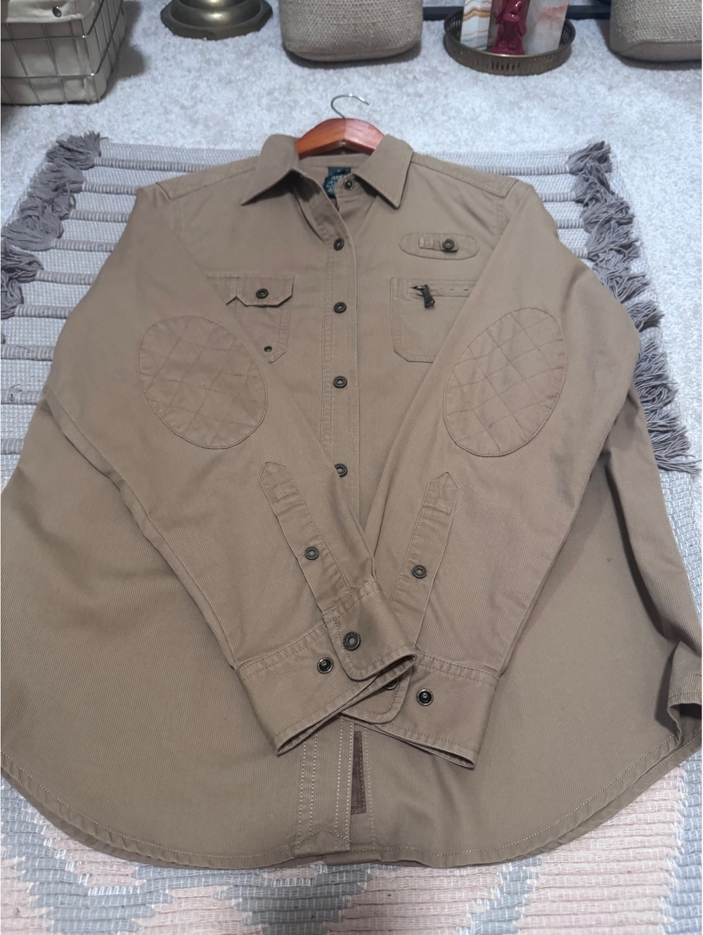 Ralph Lauren Tan Utility Shirt Perfect Fall Layer Size M